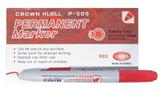 Маркер перм. "Crown" 2мм P-505 красный