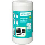 Салфетки влажные чистящие "OfficeClean" (100шт) в тубе универсальные