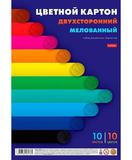 Набор цв. картона А4 10л. 10цв. Хатбер 10Кц4 мелованный двухсторонний
