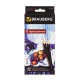 Карандаши "Brauberg" 12цв. 180596 карт/уп трехгранные