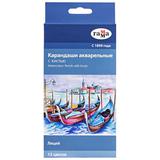 Карандаши "Гамма" 12цв. 221118_02 карт/уп акварельные с кистью