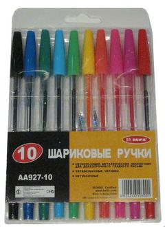 Набор ручек шар. 10цв. 143338