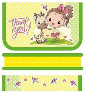 Пенал Пчелка 1 отделение 190х115 ПО 04 Девочка с жирафом