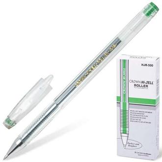 Ручка гелевая "Crown" 0,5мм HJR-500 зеленый
