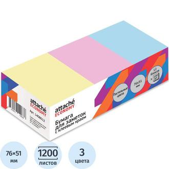 Липкий блок   51*75 100л. Attache 1408012 ассорти