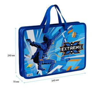 Папка детская А4 пластик 49834 Extreme с ручками на молнии 340*240*70
