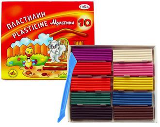 Пластилин 10цв. Гамма 280017 Мультики 200гр. со стеком