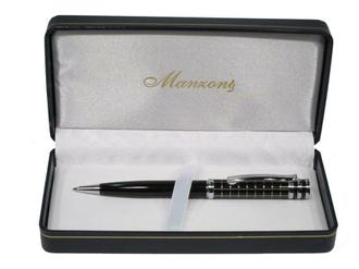 Ручка "Manzoni" шарик. San-Marino KR422 черн.-серебро корпус в футляре