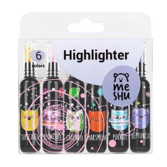 Текстовыделитель набор 6цв. "Meshu" 1-5мм 76375