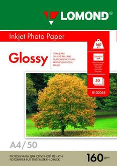 Бумага для фото стр. принтер LOMOND 160г 50л. одност. глянц. формат А4