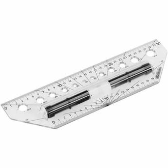 Линейка рейсшина (каталка) 22см метал. ролик Спейс 32409