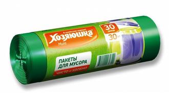 Мешки д/мусора  30л (30шт.) рулон Хозяюшка