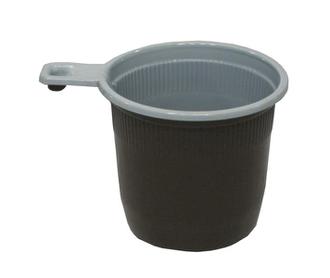 Чашка кофейная коричнево-белая 200мл пластик.