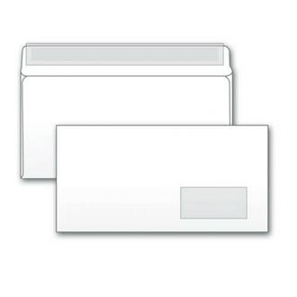 Конверт белый почт. Евро 110*220 силикон/правое окно