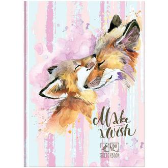 Блокнот для эскизов А5  80л. скетчбук 80г/м2 9070 розовый блок