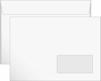 Конверт белый почт. А5 162*229 силикон/окно