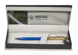 Ручка "Regal" шарик. 5200 синий корпус в футляре