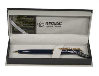 Ручка "Regal" шарик. 5301 синий корпус в футляре