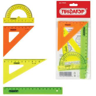 Набор линеек (4предм.) малый Юнландия 210625 цветной