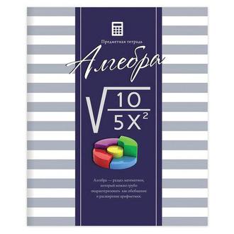 Тетрадь  48л. Полосатый стиль предм. алгебра 48-2583