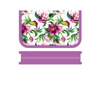 Пенал Пчелка 1 отделение 200х130 ПО 042 Цветы на белом