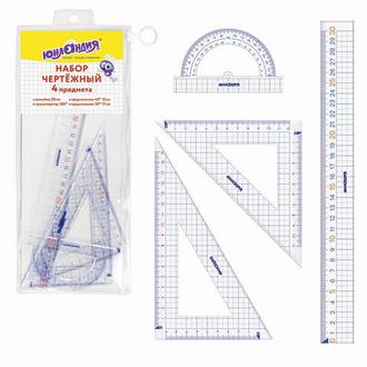 Набор линеек (4предм.) большой Юнландия 210738 прозрачный