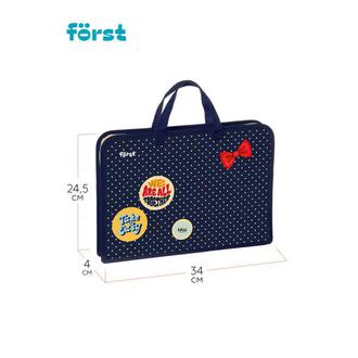 Папка детская А4 пластик 400310 Горошек на молнии 340*245*40