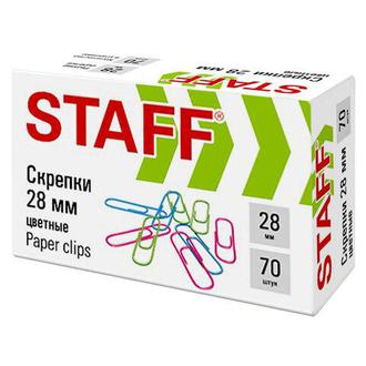 Скрепки 28мм Staff цветн. 271708 70шт./уп.