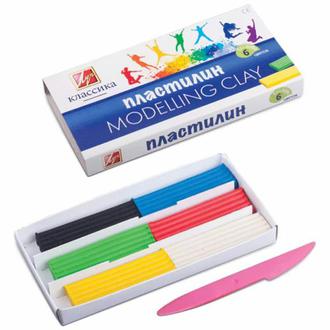 Пластилин  6цв. Луч 12С878 Классика 120гр. со стеком