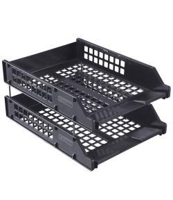 Поддон д/бумаг 2-х ярусный (на мет. стержнях) "Стамм" ЛТ102 черный