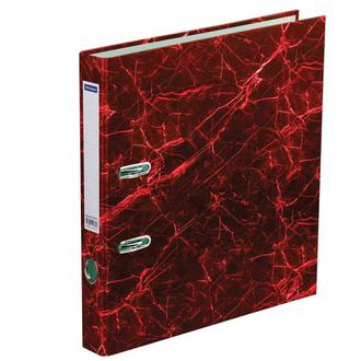 Папка 50мм "OfficeSpace" мрамор красная 242572