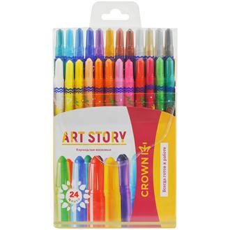 Карандаши восковые 24цв. "Crown" TP-2400