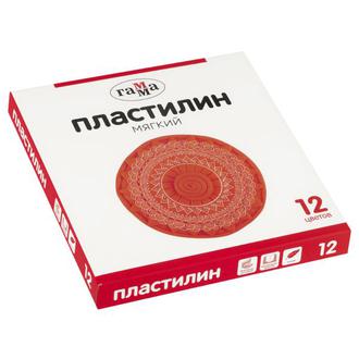 Пластилин 12цв. Гамма 2001241 12 Оранжевое солнце 240гр. со стеком