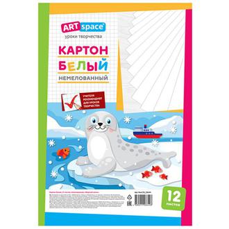 Картон белый А4 12л. Спейс 28644 немелованный