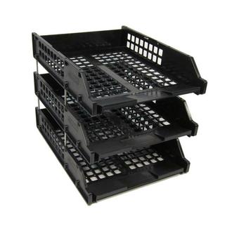 Поддон д/бумаг 3-х ярусный (на мет. стержнях) "Стамм" ЛТ112(63795) черный