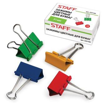 Зажимы 51мм цветн. "Staff" 225160