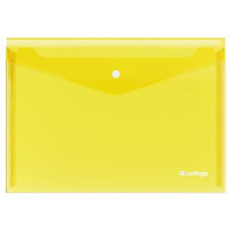 Папка конверт с кнопкой "Berlingo" А4 200 мкм EFb 04105 желтый