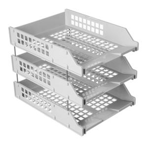 Поддон д/бумаг 3-х ярусный (на мет. стержнях) "Стамм" ЛТ111(63794) серый