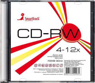 Диск CD-RW Smart Track 700MБ 4-12х Slim Case