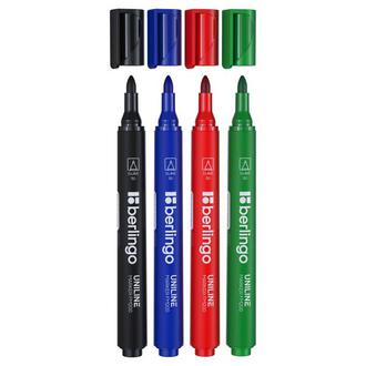 Маркер для флипчарта набор 4цв. "Berlingo"