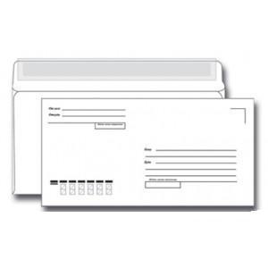 Конверт белый почт. Евро 110*220 силикон/куда-кому