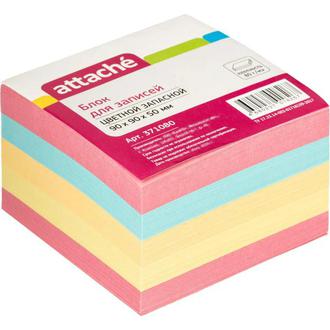 Блок д/зап. "Attache" 9*9*5 цветной 371080 непроклеенный