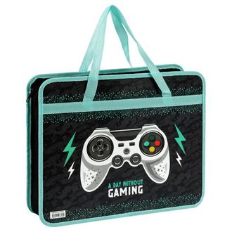 Папка детская А4 пластик 49858 с ручками на молнии 330*260*75