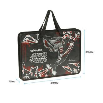 Папка детская А4 пластик 49824 Shark с ручками на молнии 340*245*45