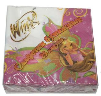 Салфетки "Winx" 25шт. 24*24 цветные 2222002/WM