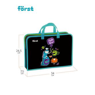 Папка детская А4 пластик 750312 Monster party на молнии 340*245*75