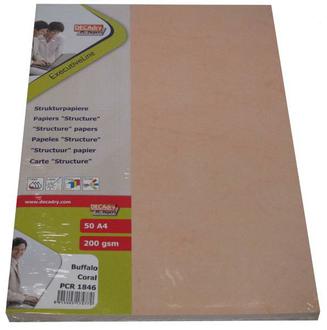 Бумага А4 Дизайн 200г/м2 буффало коралловый PCR184