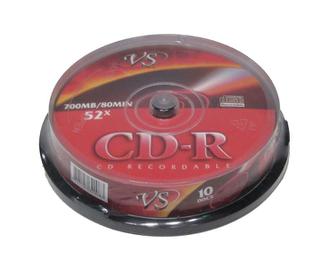 Диск CD-R VS 700MБ CDR-S700 52х 80мин. 10шт./уп. Cake Box