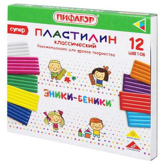 Пластилин 12цв. ПИФАГОР 240гр., 106429