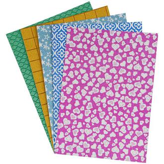 Набор цв. картона А4  5л. 5цв. Спейс 37984 блестящий с рисунком